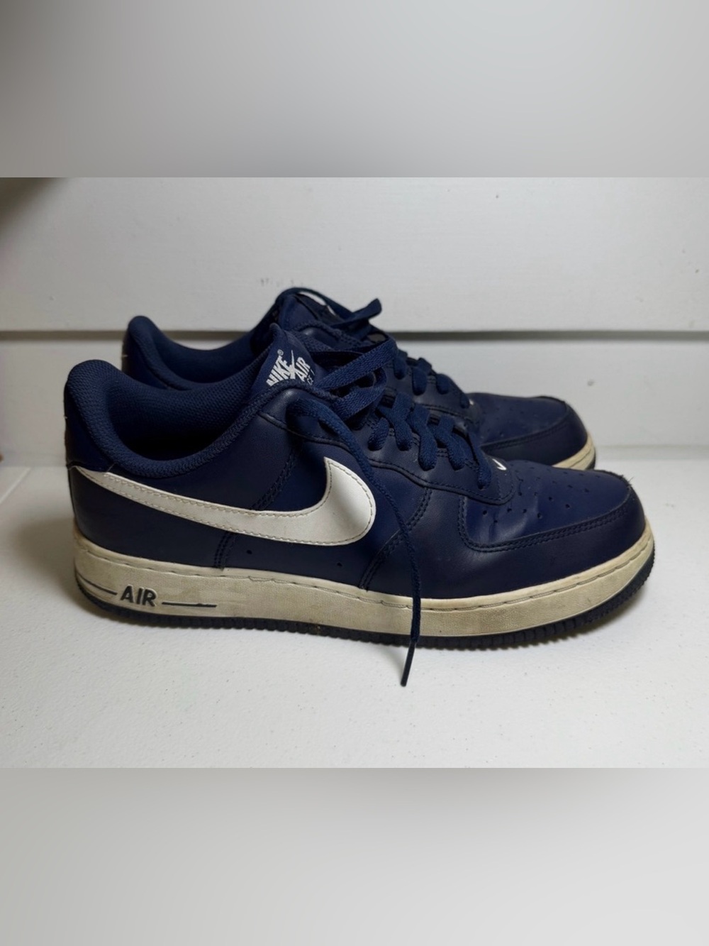 Men's Nike Air Force 1 AF1 Midnight Navy/White Sneakers 488298-436 Men’s 8.5